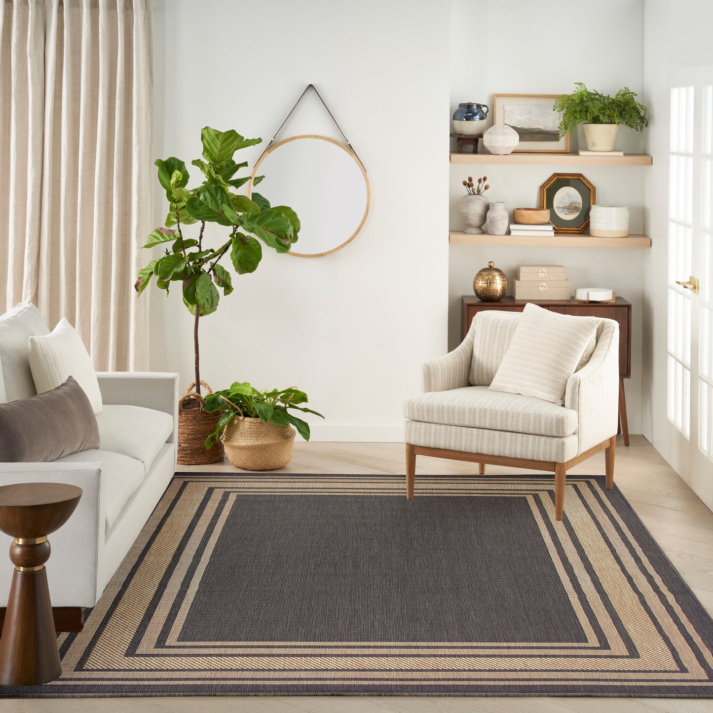 Nourison Horizon Indoor/Outdoor 9' x 12' Charcoal Modern Rug