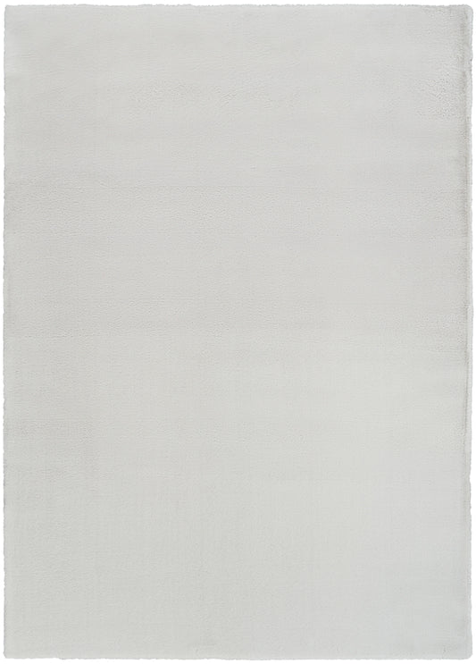 Nourison Soft Plush Rabbit Fur 7'6" x 9'6" Silver Contemporary Indoor Rug