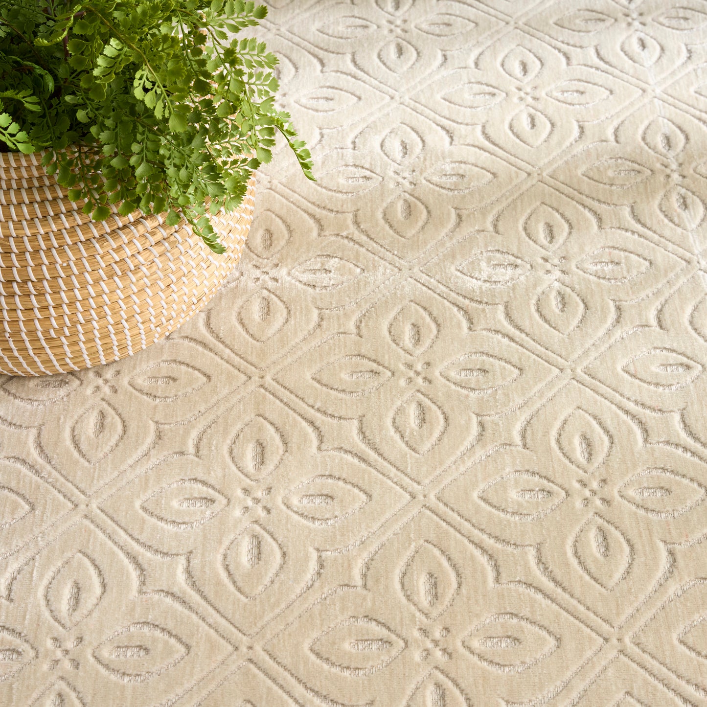 Nourison Washable Charm 5' x 7' Ivory Contemporary Indoor Rug