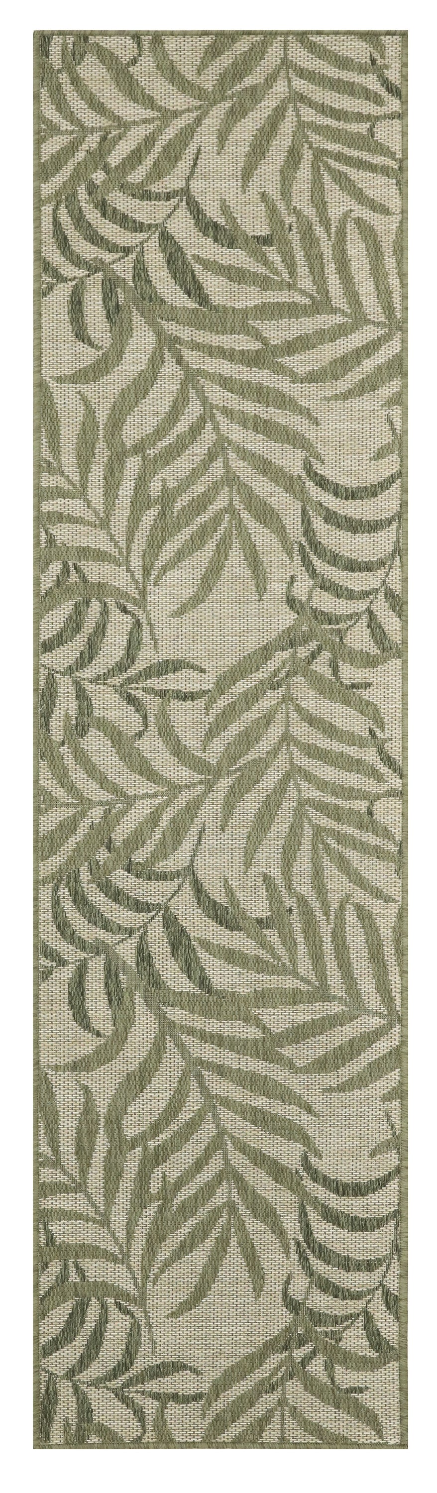 Nourison Garden Oasis 2' x 8' Ivory Green Tropical Rug