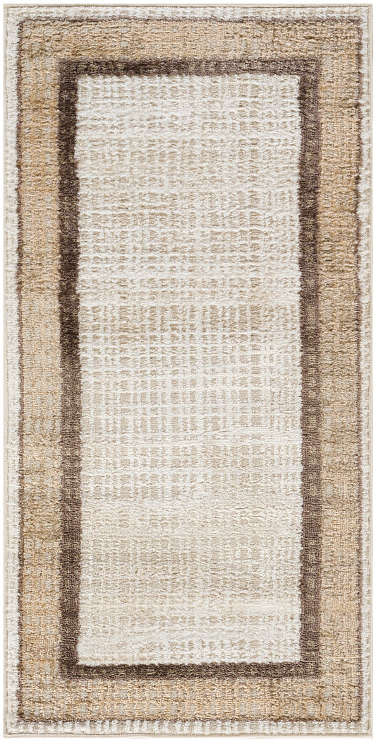 Nourison Dekor 2' x 4' Ivory Brown Modern Indoor Rug