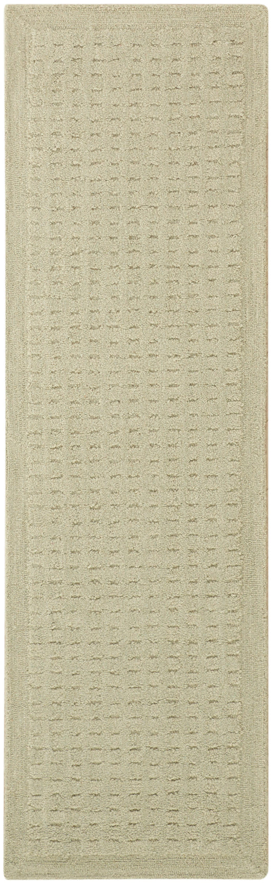 DKNY Pure Grids 2'3" x 7'6" Light Green Contemporary Indoor Rug