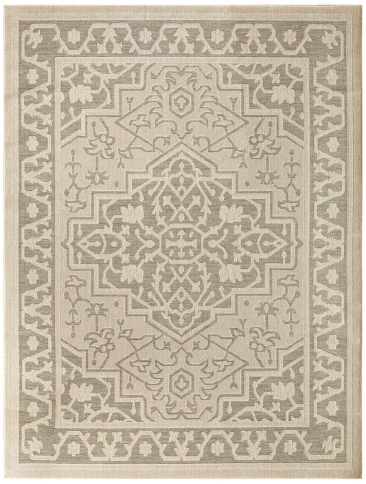 Nourison Tulum 9' x 12' Taupe Olive Outdoor Rug