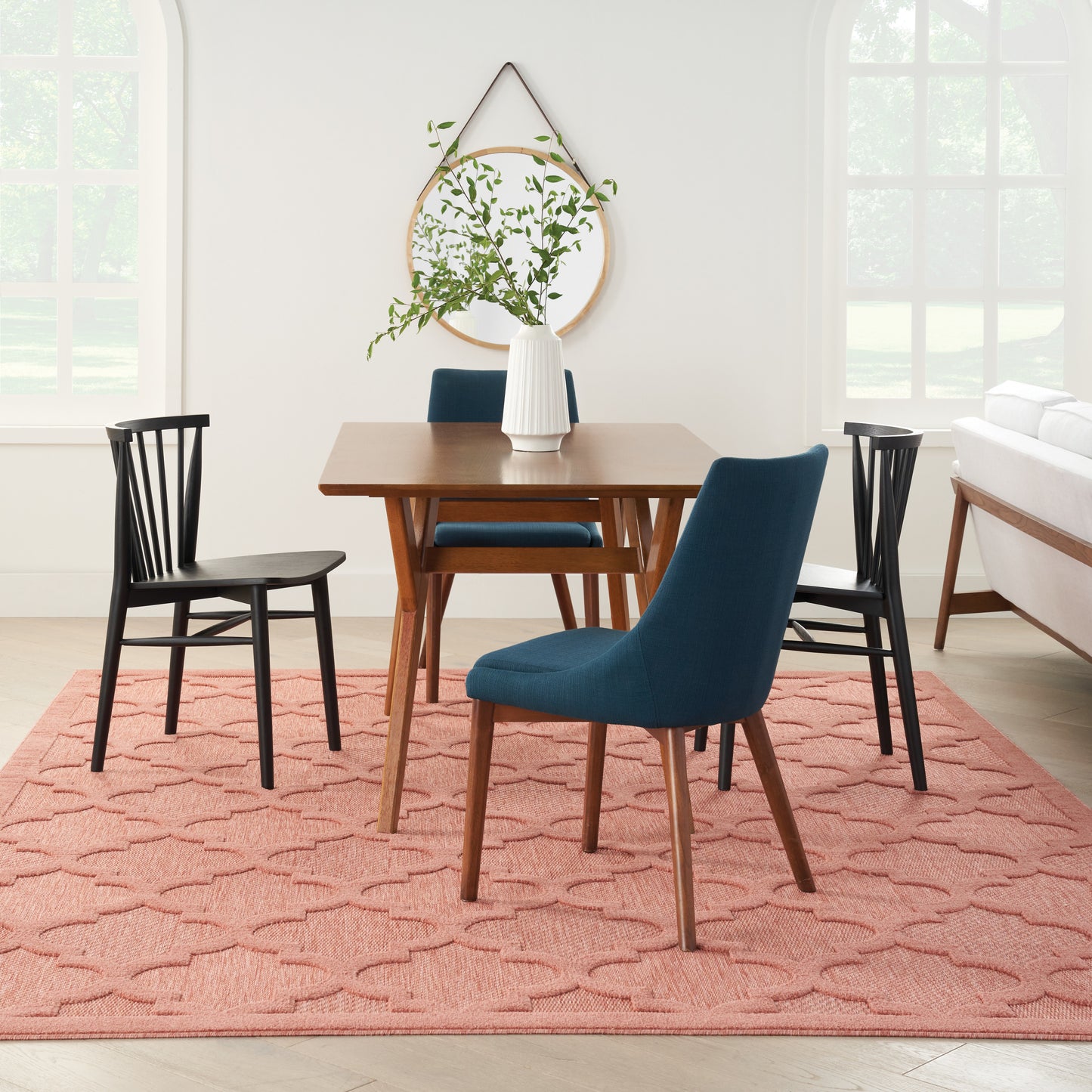 Nourison Easy Care 9' x 12' Coral Orange Modern Rug