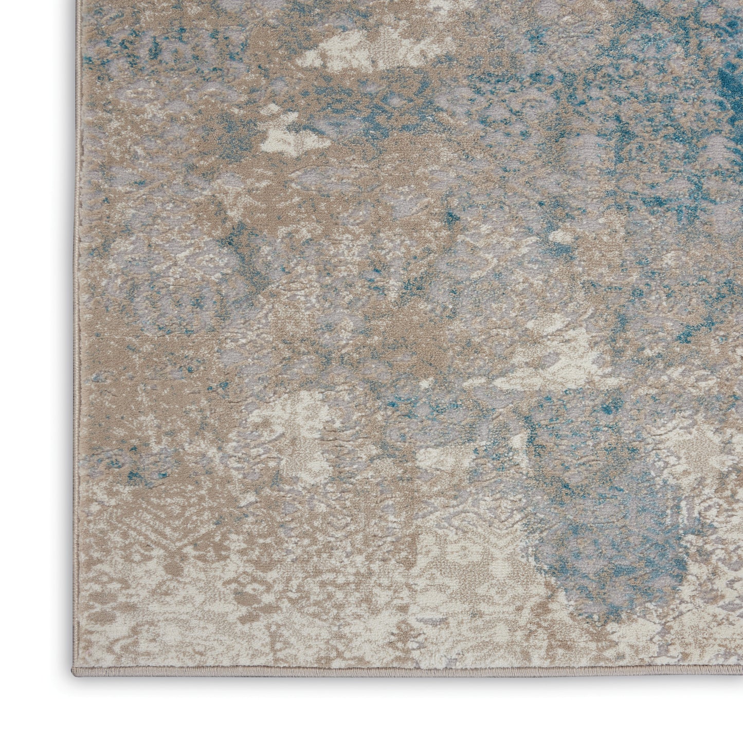 Nourison Karma 3'9" x 5'9" Ivory/Light Blue Vintage Indoor Rug
