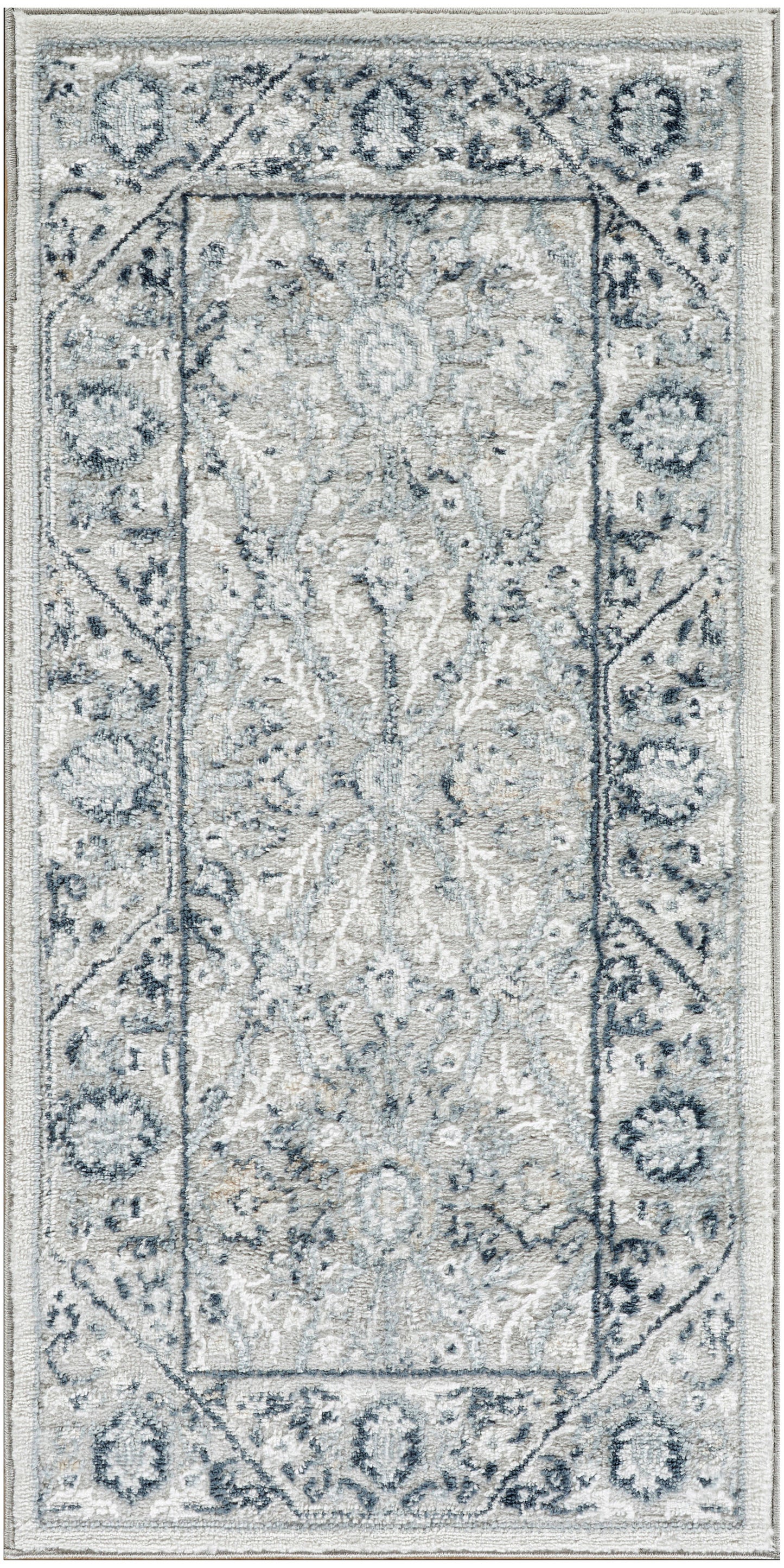 Nourison Dekor 2' x 4' Grey Navy Vintage Indoor Rug