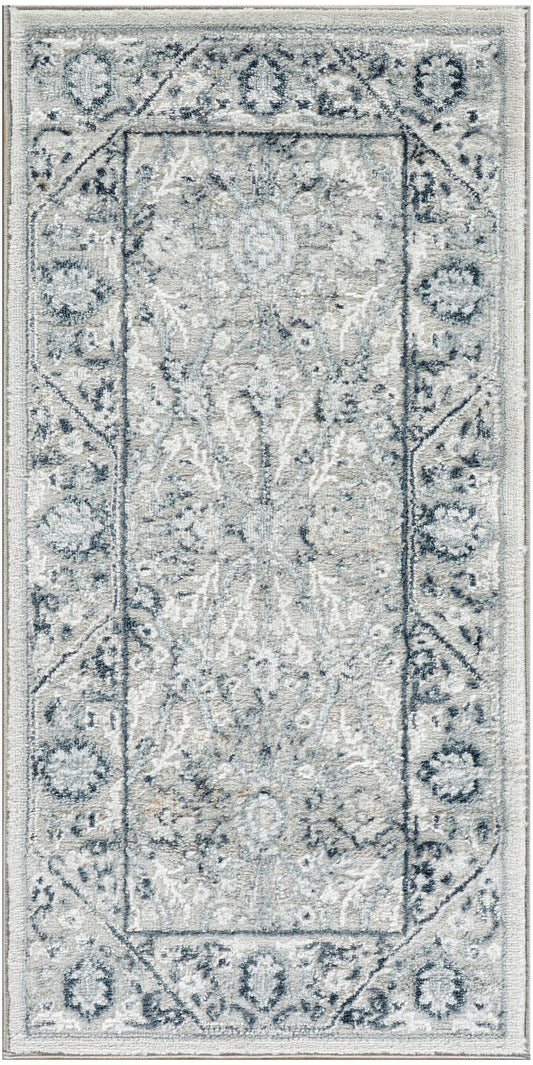 Nourison Dekor 2' x 4' Grey Navy Vintage Indoor Rug