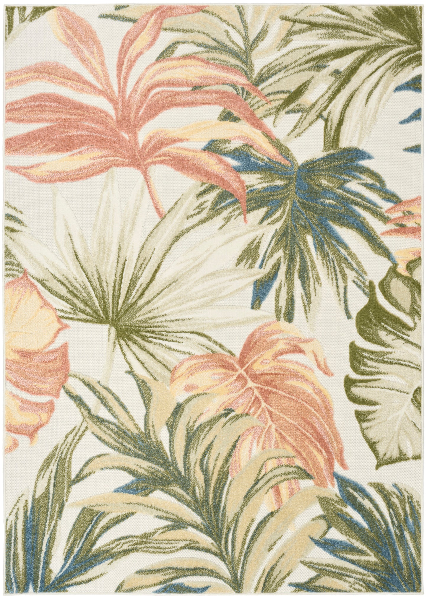 Nourison Aloha 5'3" x 7'5" Ivory Green Modern Rug