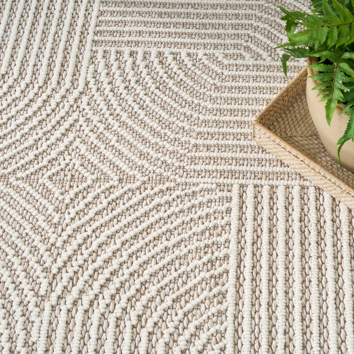 Nourison Natural Texture 7'10" x 9'10" Beige Ivory Modern Indoor Rug