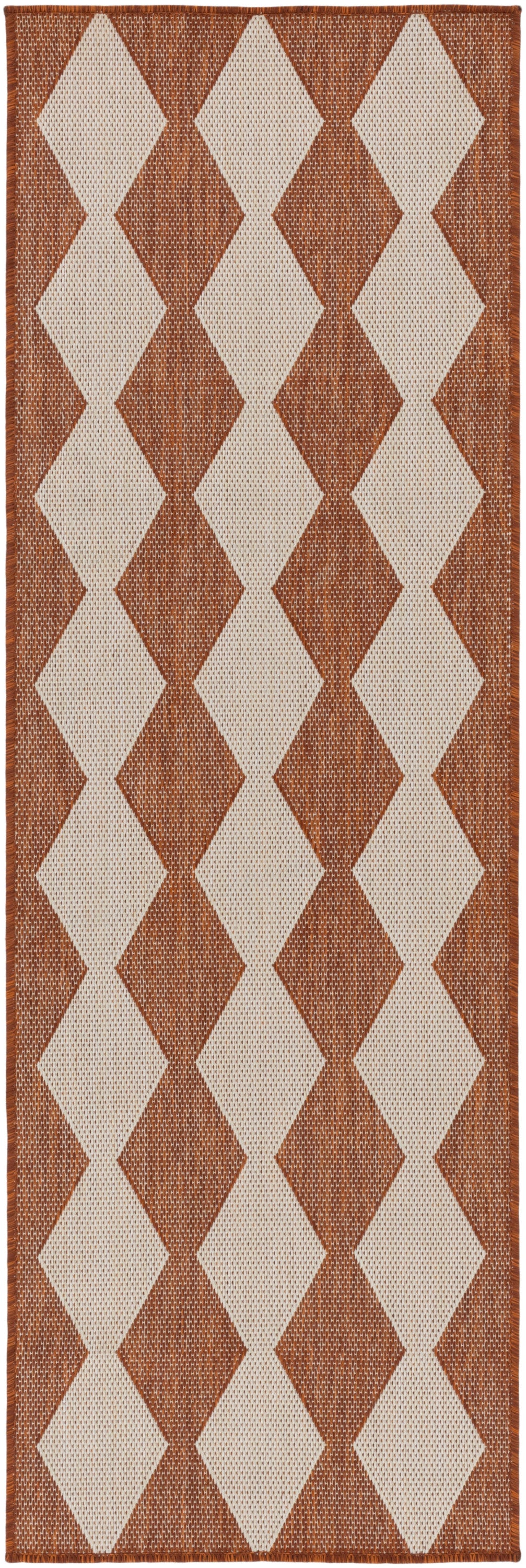 Nourison Positano 2'2" x 8' Terracotta Modern Rug