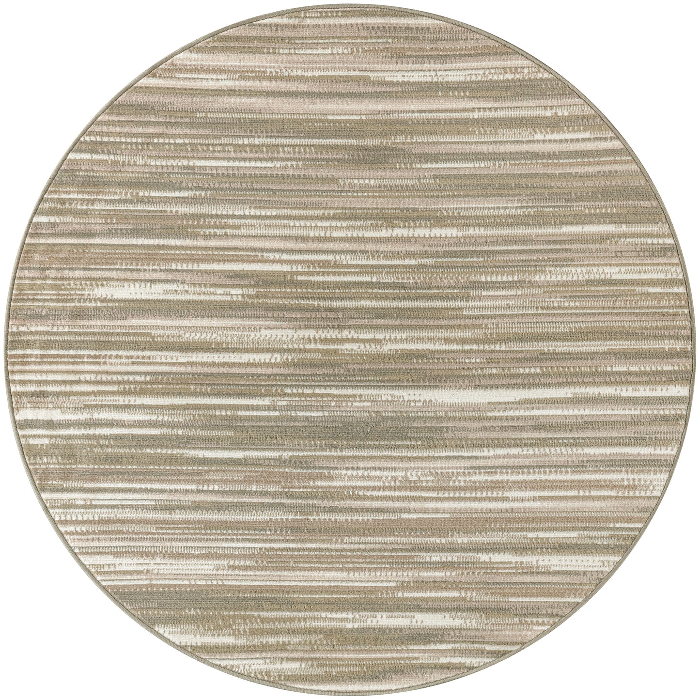 Nourison Jubilant 5'3" x Round Green Ivory Modern Indoor Rug