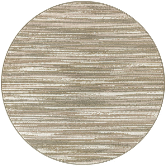 Nourison Jubilant 5'3" x Round Green Ivory Modern Indoor Rug