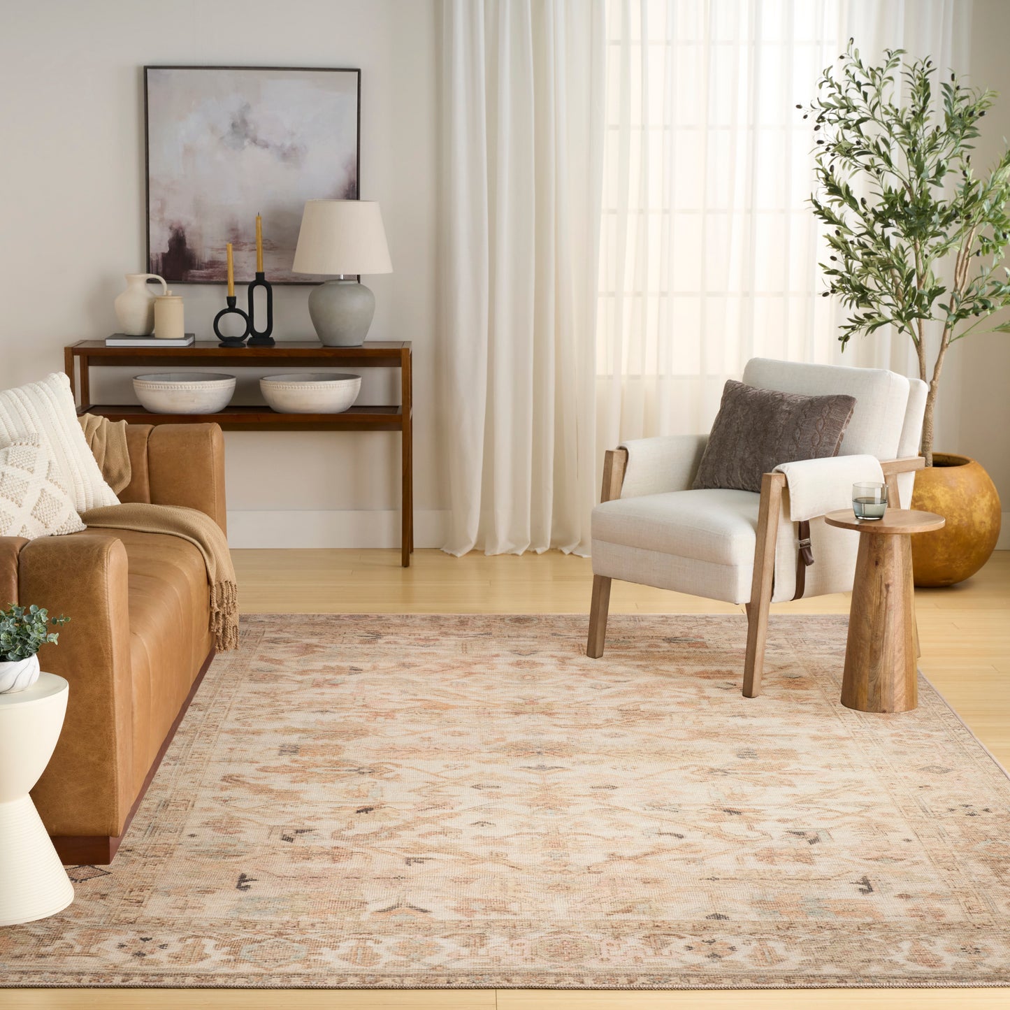 Nourison Vintage Washables 9'10" x 13'2" Beige Vintage Indoor Rug
