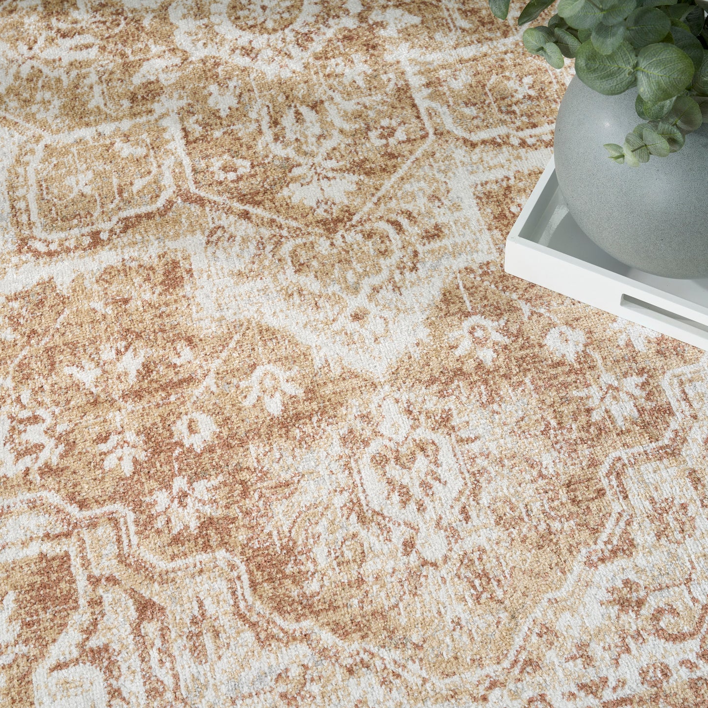 Nourison Astra Machine Washable 9' x 12' Rust Vintage Indoor Rug