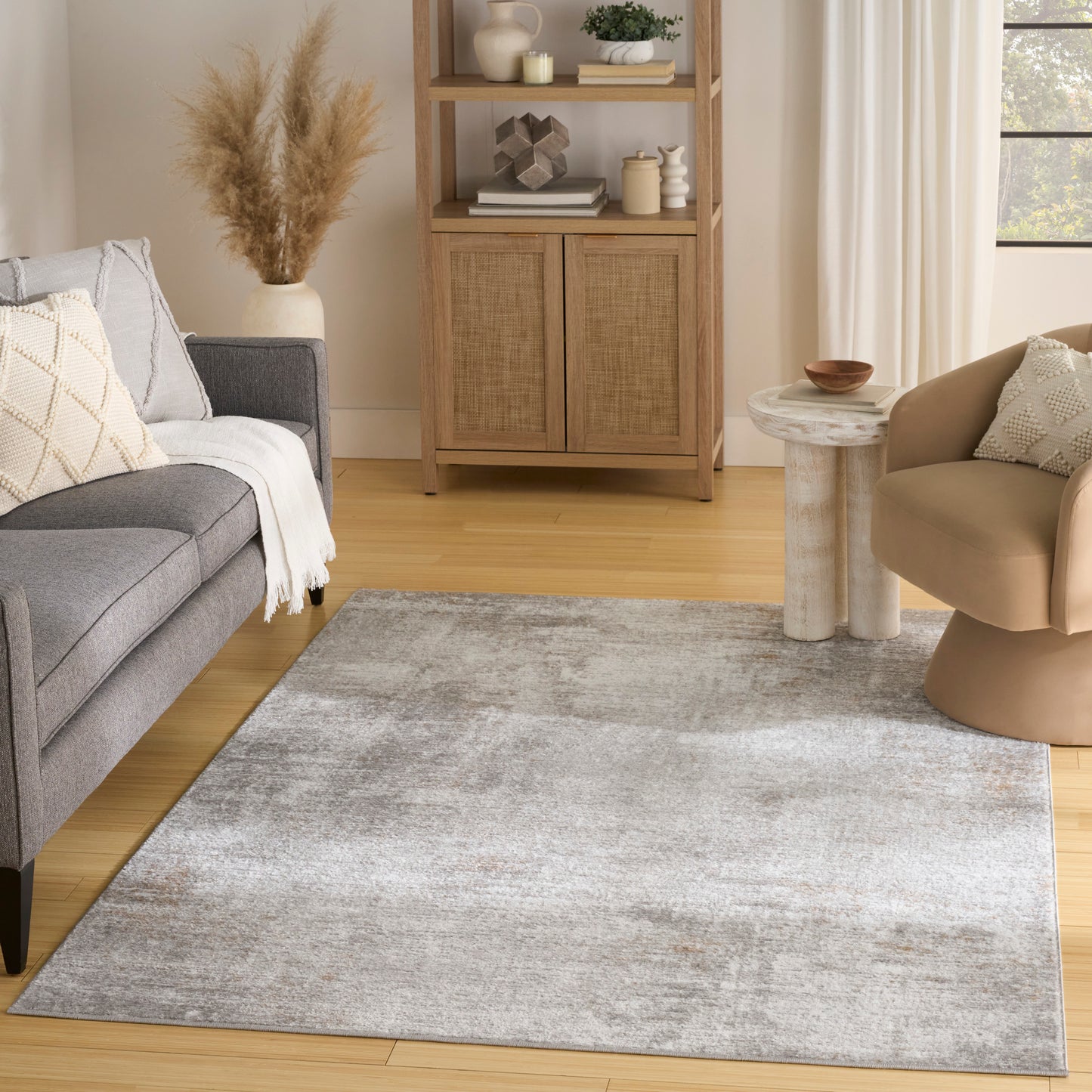 Nourison Dekor 5'3" x 7' Grey Modern Indoor Rug