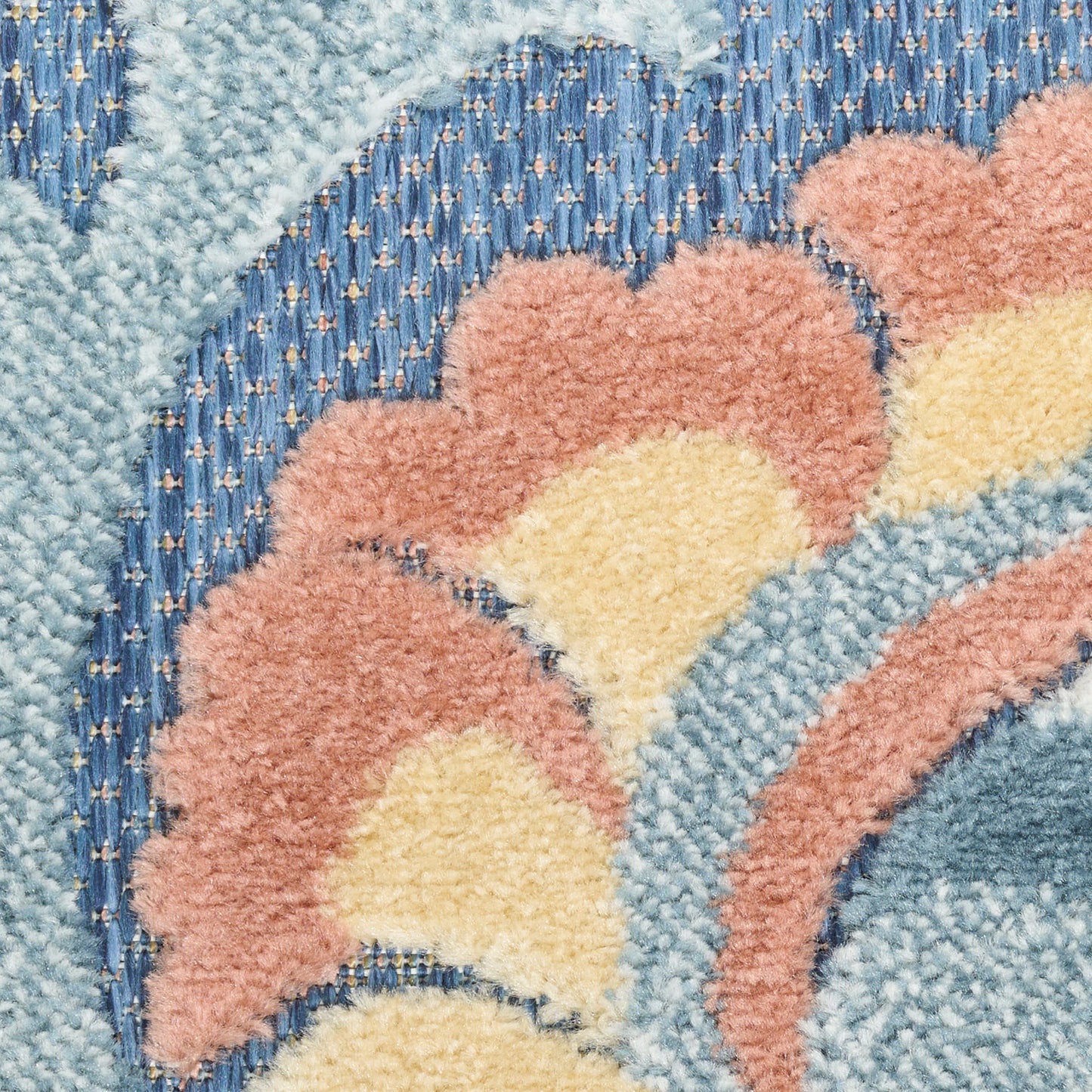 Nourison Aloha 3'6" x 5'6" Blue Rose Farmhouse Rug