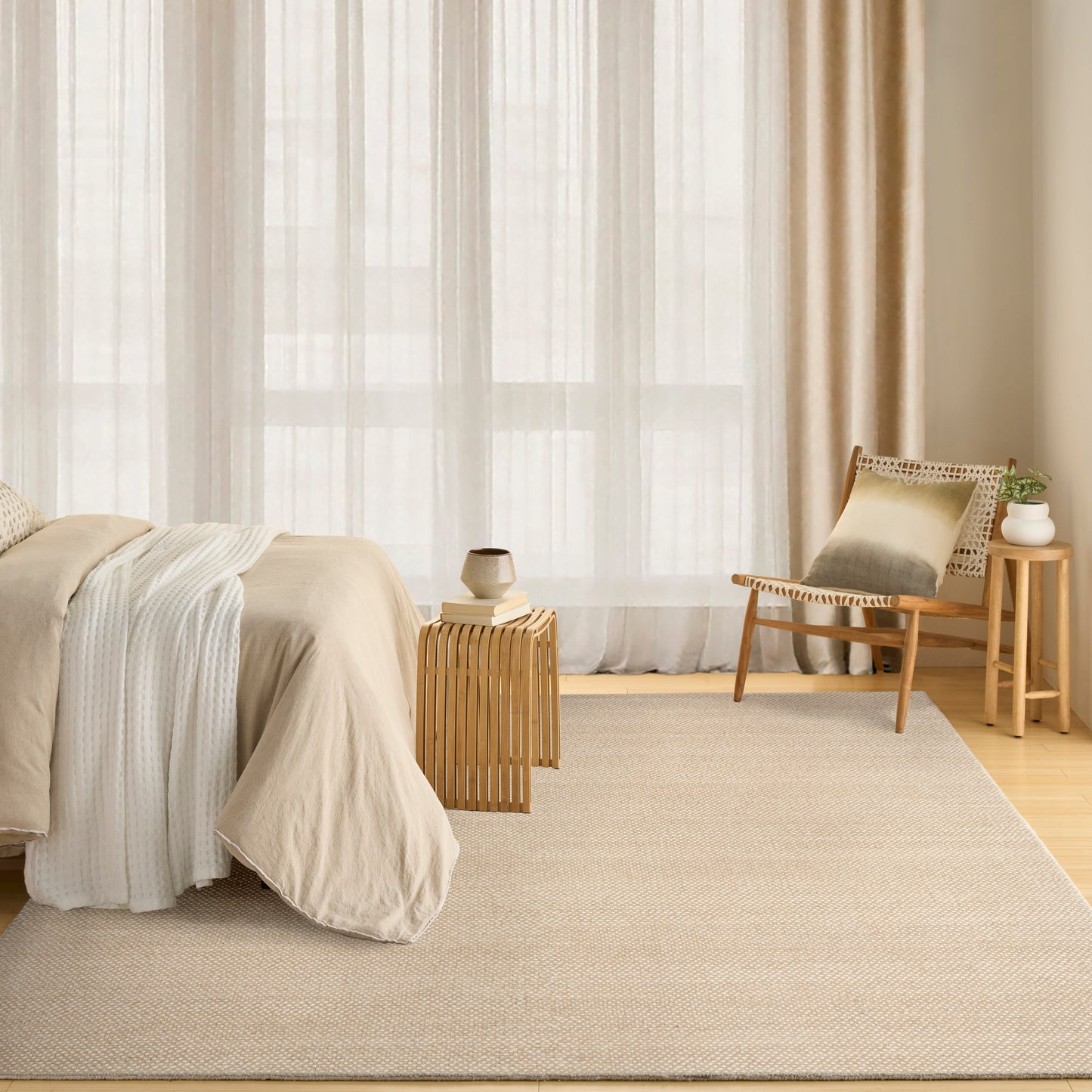 DKNY Pure Rows 8'6" x 11'6" Ivory Taupe Farmhouse Indoor Rug