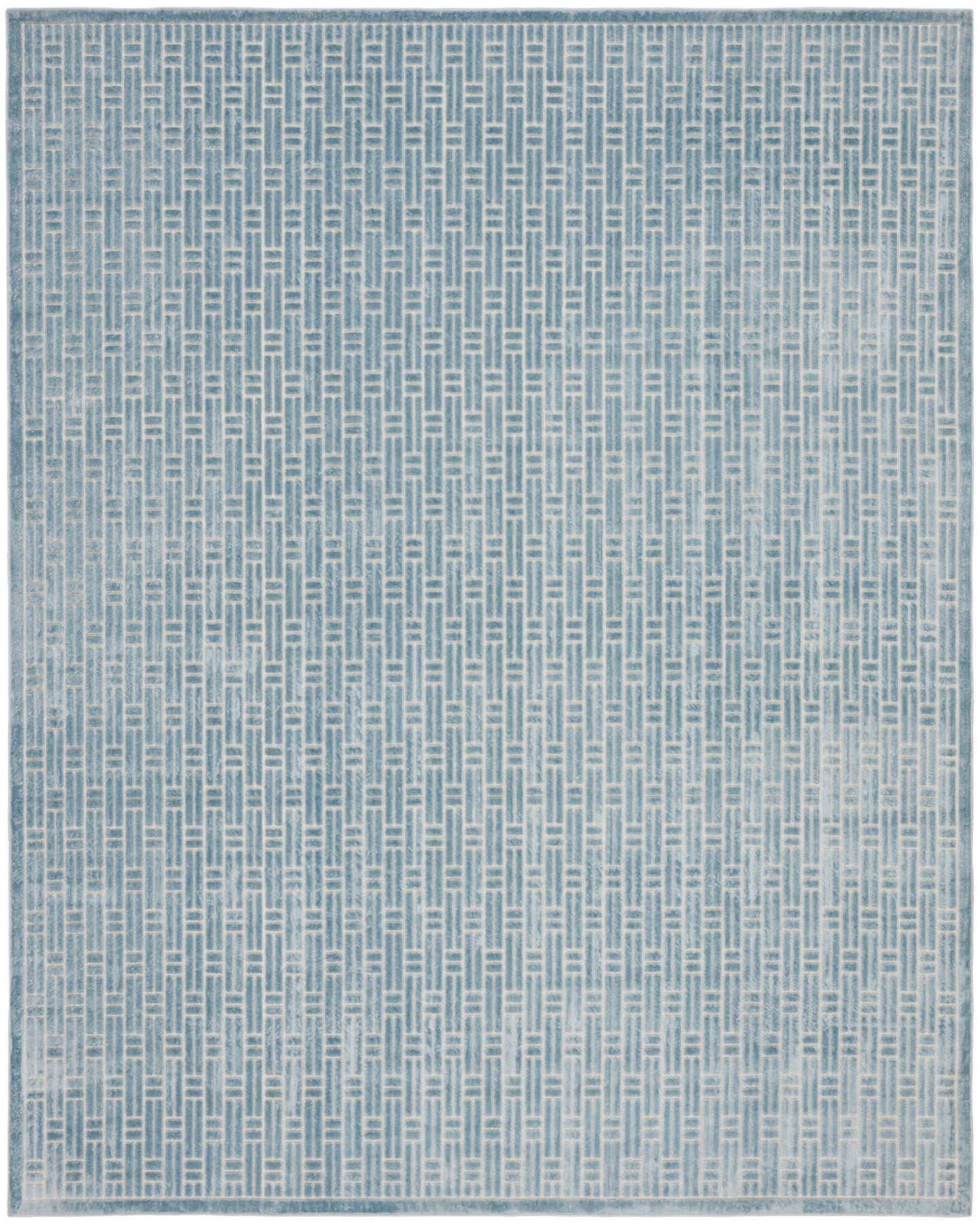 Nourison Washable Charm 8' x 10' Blue Ivory Modern Indoor Rug