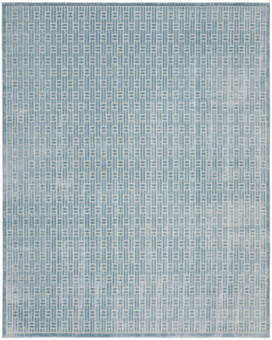 Nourison Washable Charm 8' x 10' Blue Ivory Modern Indoor Rug
