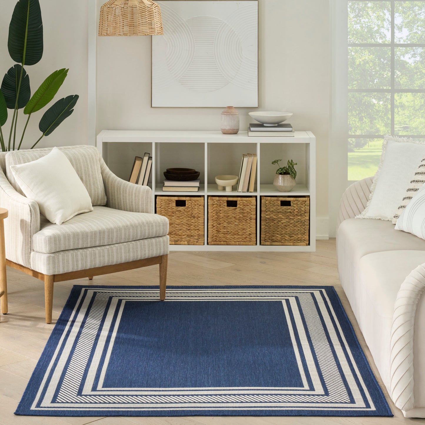 Nourison Horizon Indoor/Outdoor 5' x 7' Navy Modern Rug