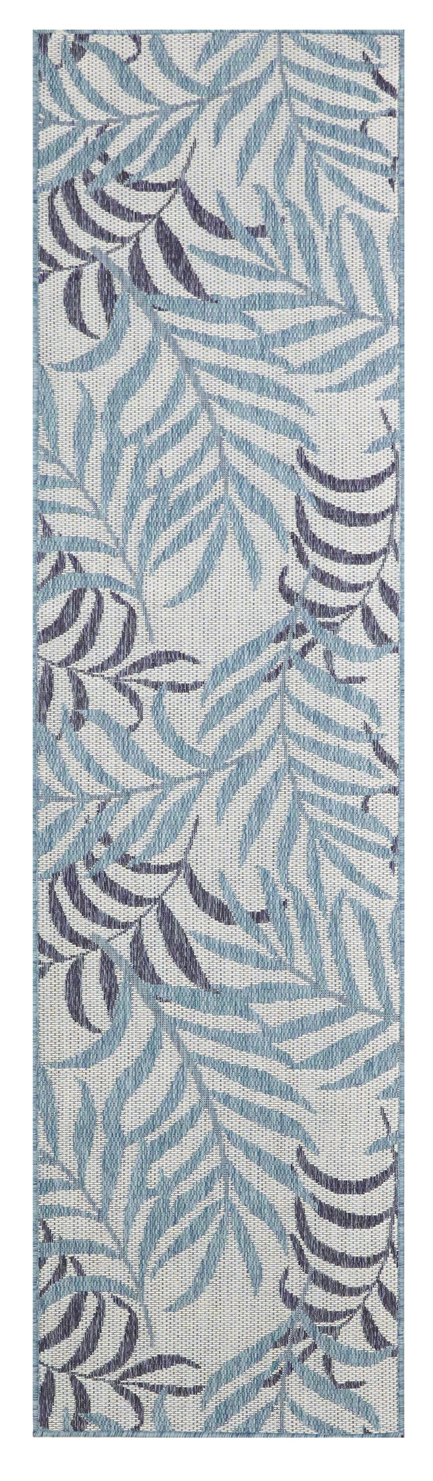 Nourison Garden Oasis 2' x 8' Blue Tropical Rug