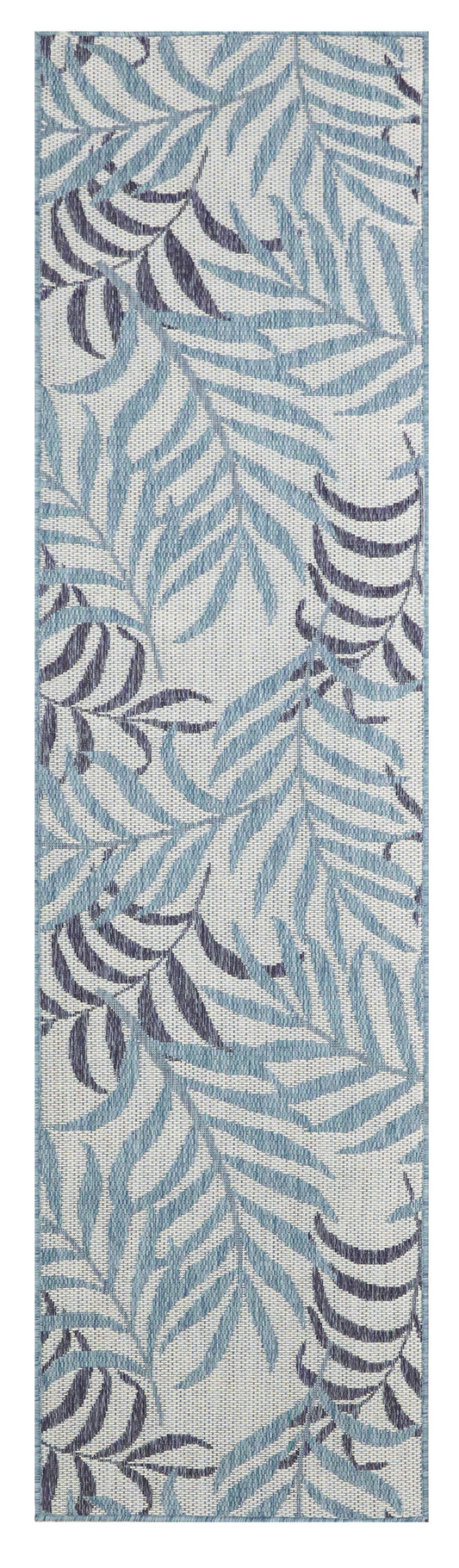 Nourison Garden Oasis 2' x 8' Blue Tropical Rug