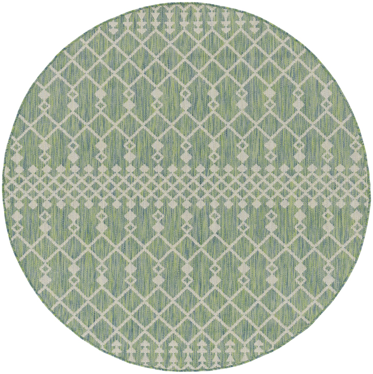 Nourison Positano 8' x Round Blue Green Modern Rug