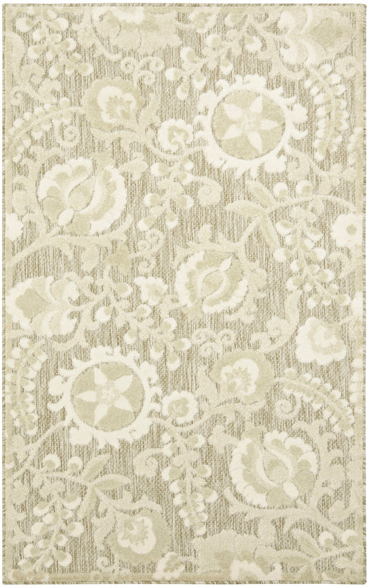 Nourison Aloha 2'8" x 4' Ivory Sage Farmhouse Rug