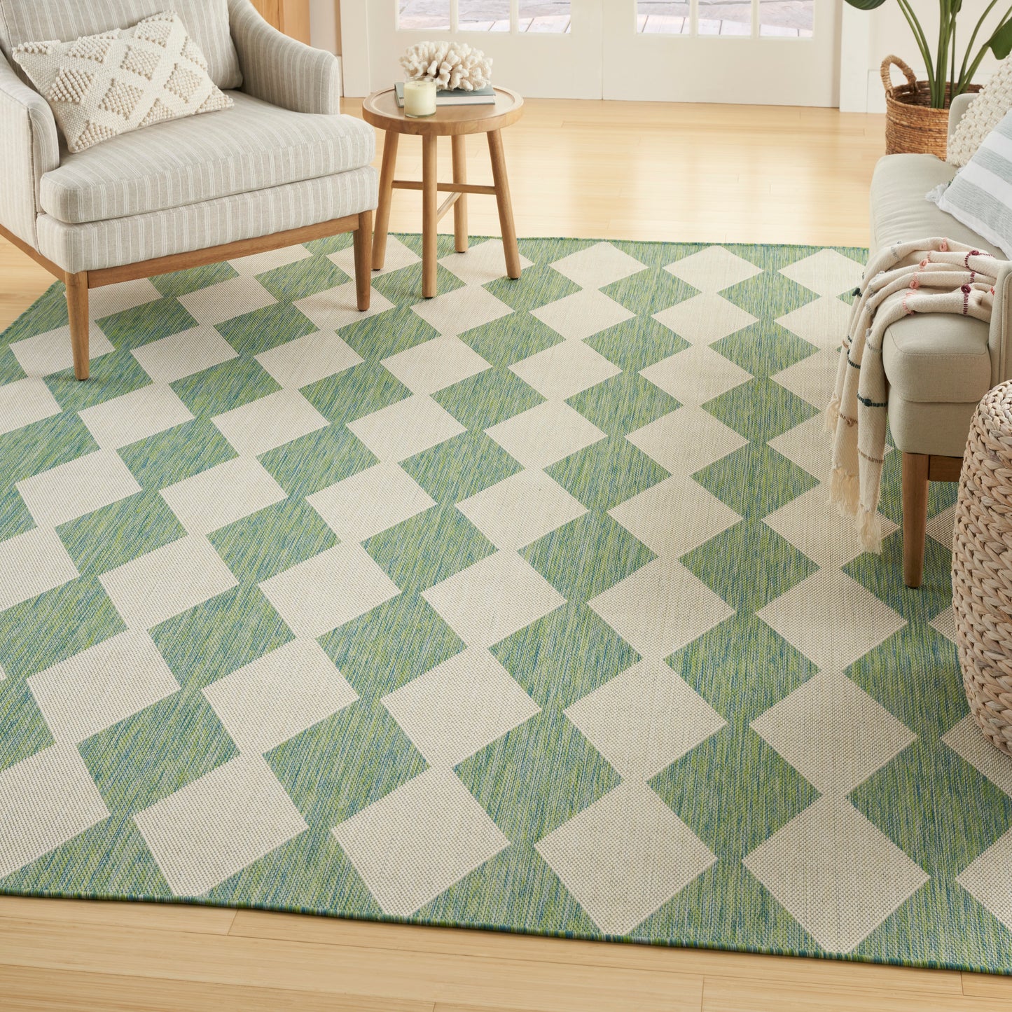 Nourison Positano 10' x 14' Blue Green Modern Rug