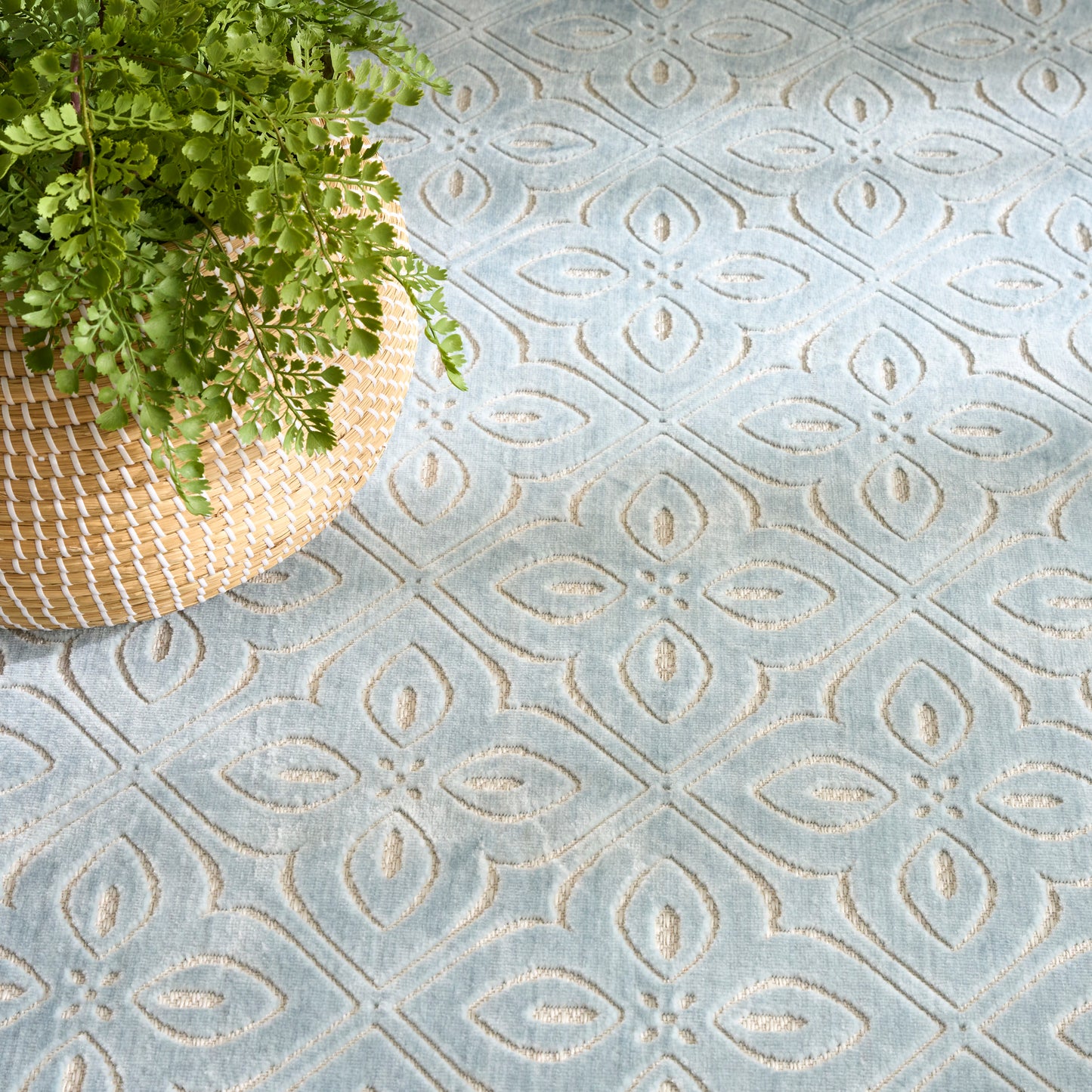 Nourison Washable Charm 6' x 9' Blue Ivory Contemporary Indoor Rug