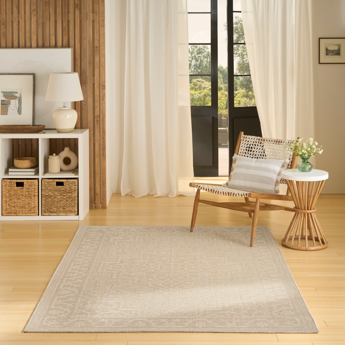 Nourison Tulum 6' x 9' Cream Outdoor Rug