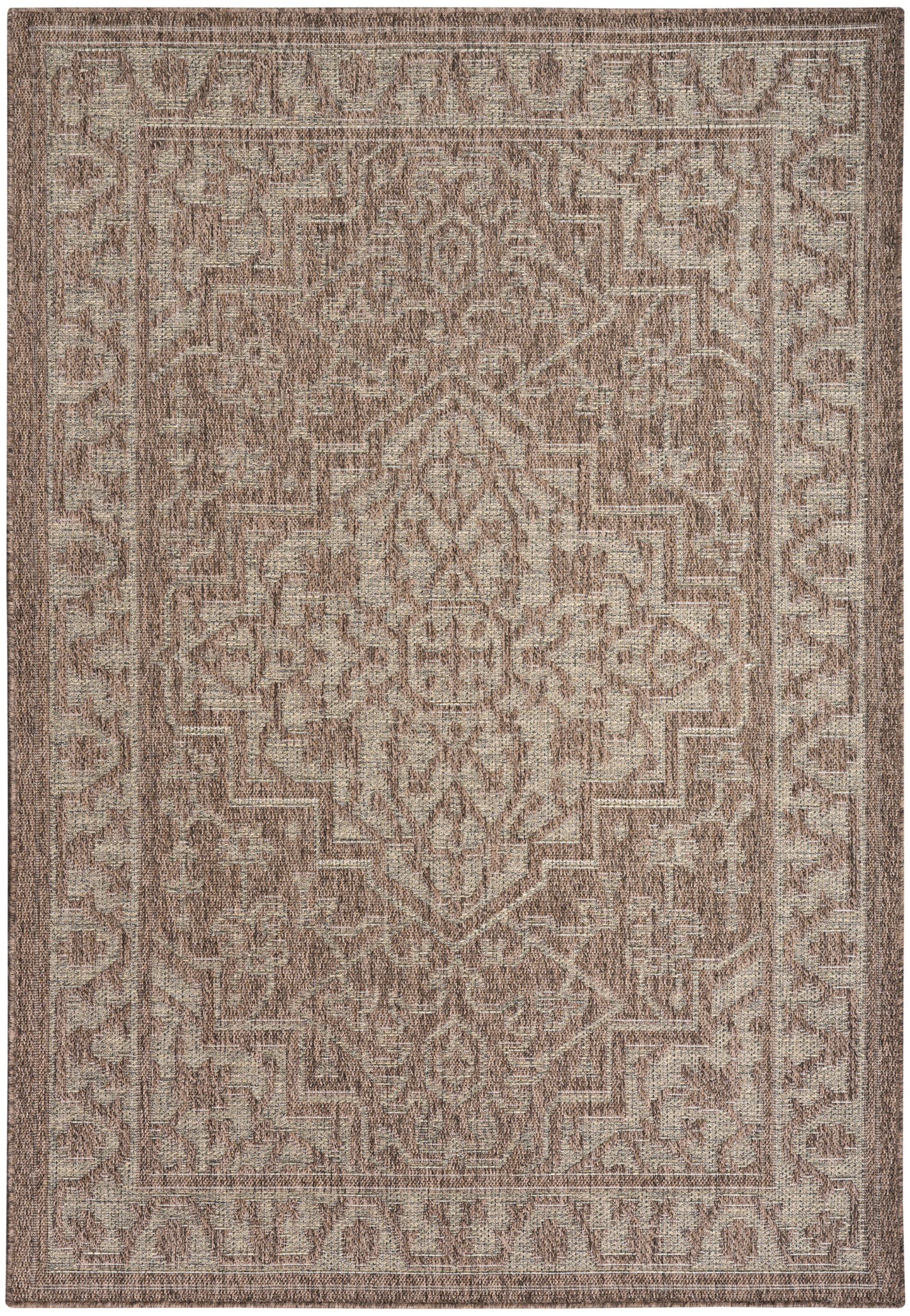 Nourison Tulum 5'3" x 7' Brown Outdoor Rug