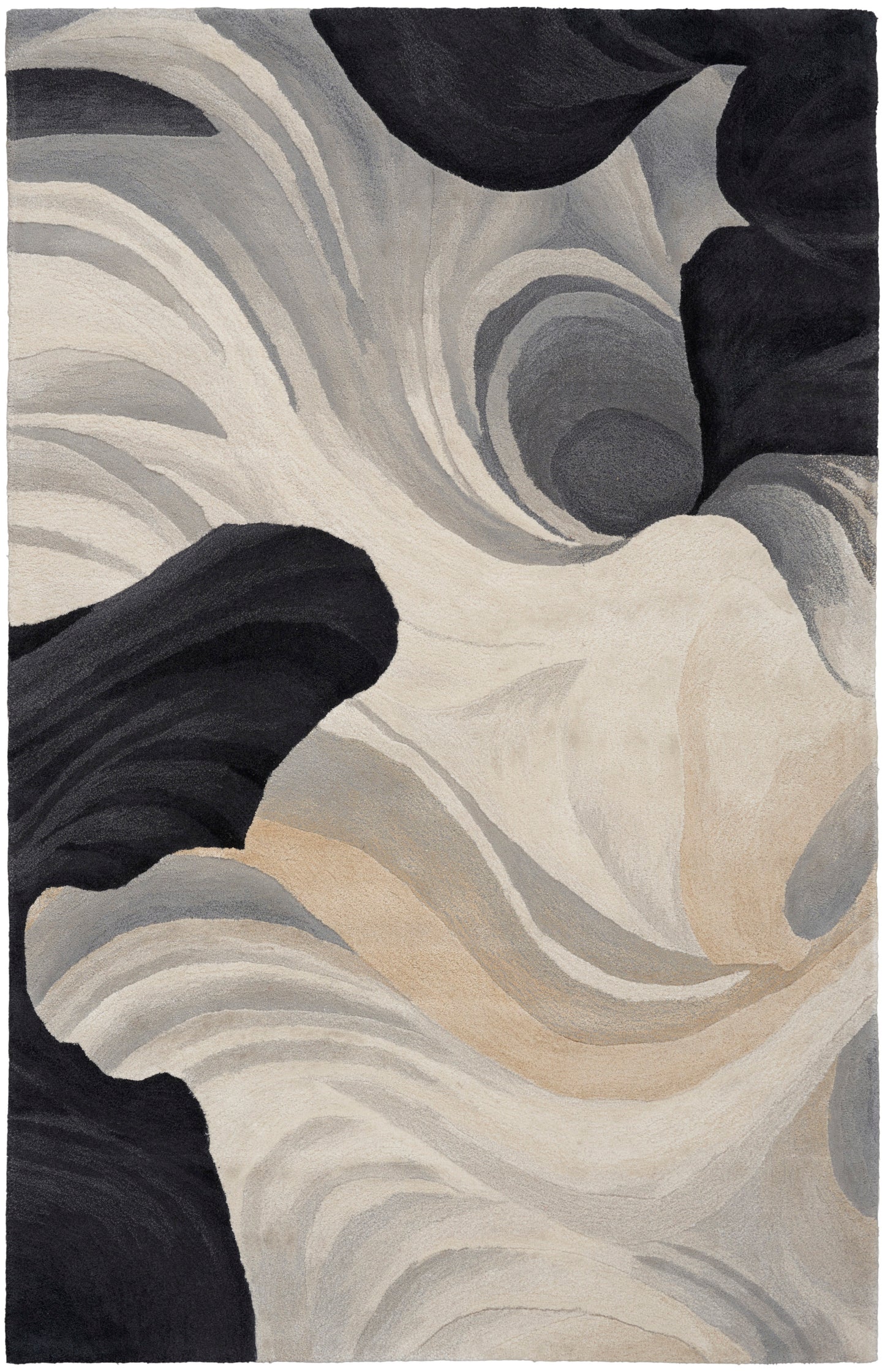 Nourison Prismatic 3'9" x 5'9" Ivory Black Modern Indoor Rug