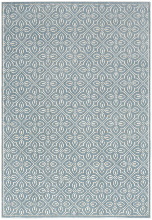 Nourison Washable Charm 6' x 9' Blue Ivory Contemporary Indoor Rug