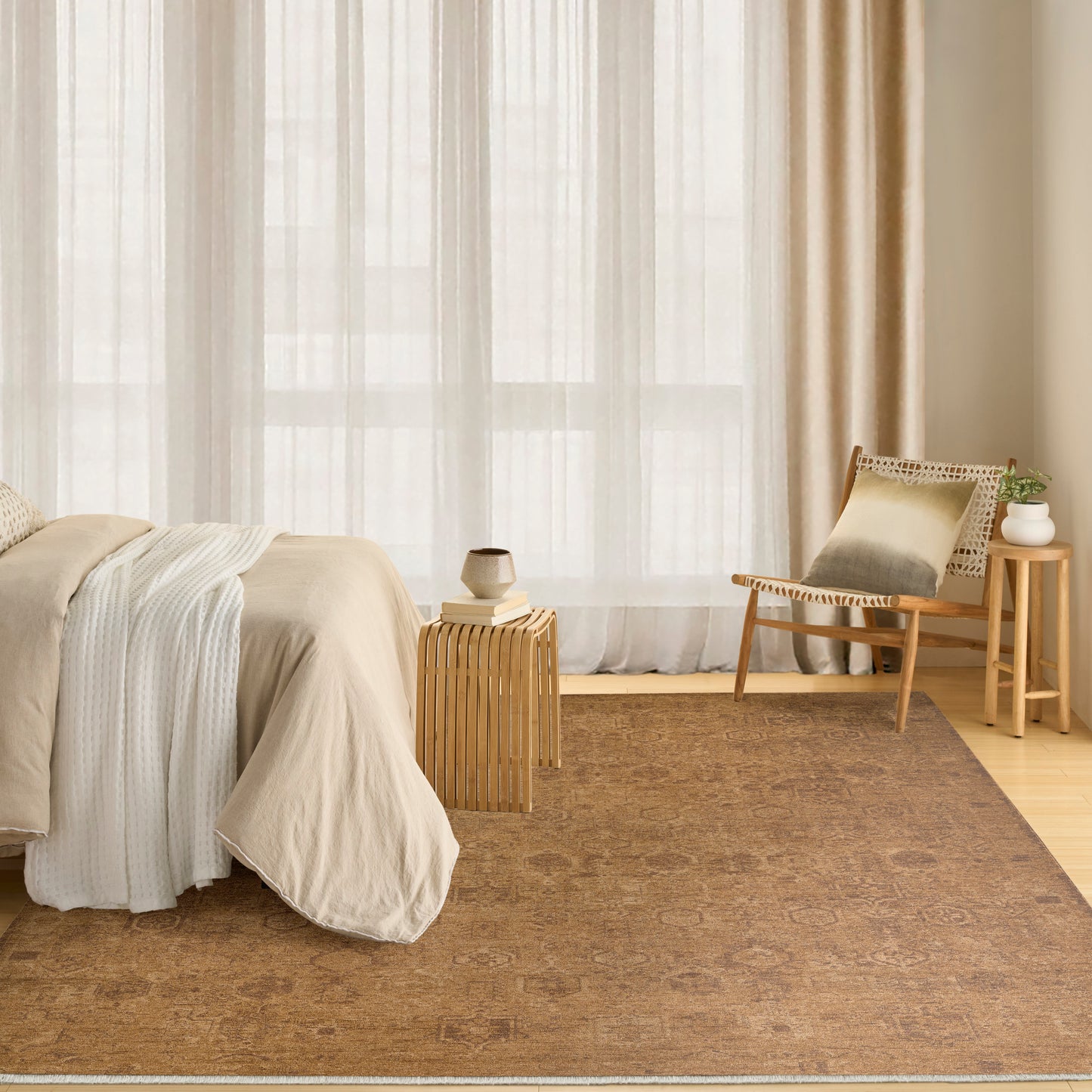 DKNY Pure Shades 9' x 12' Latte Vintage Indoor Rug