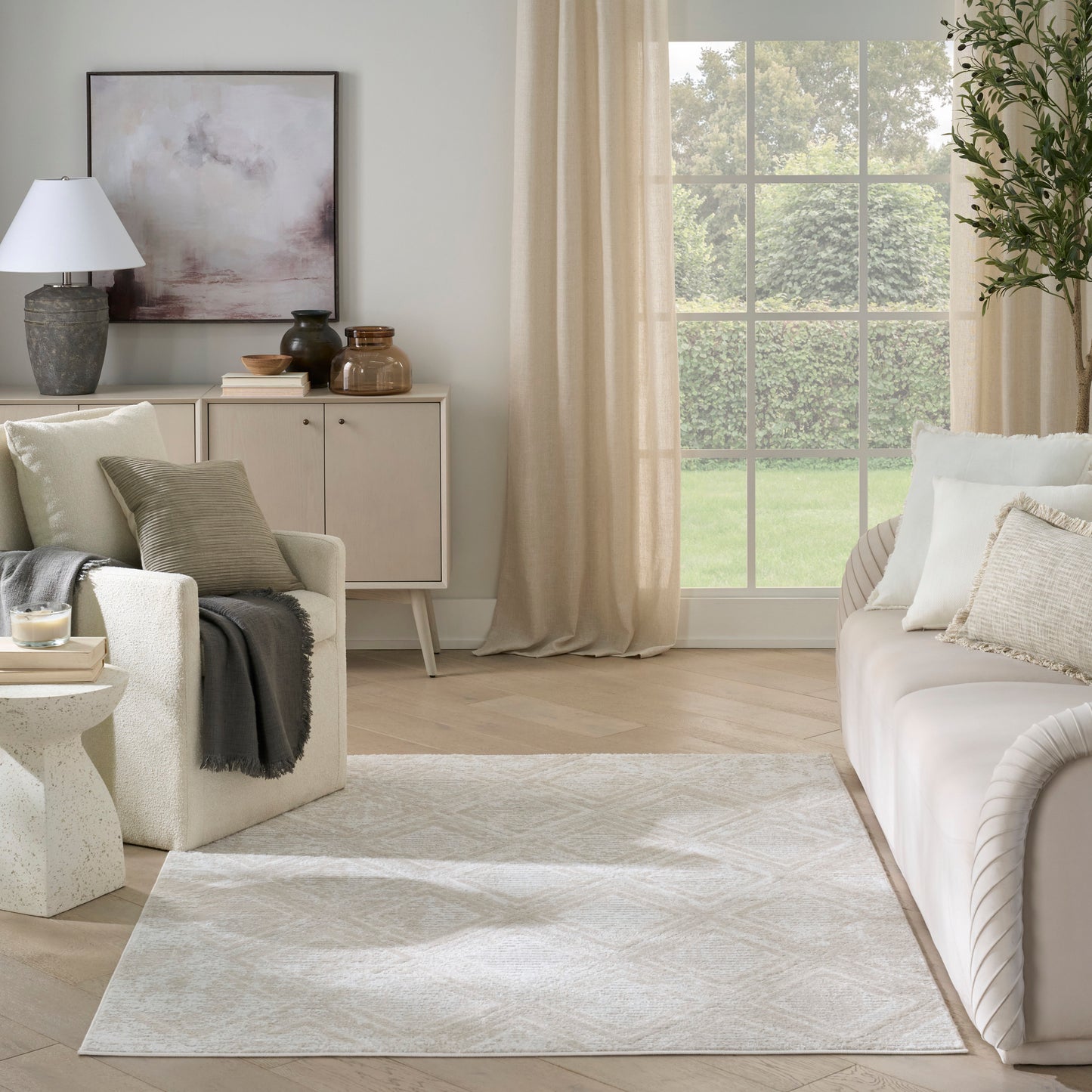 Nourison Dekor 4' x 6' Beige Modern Indoor Rug