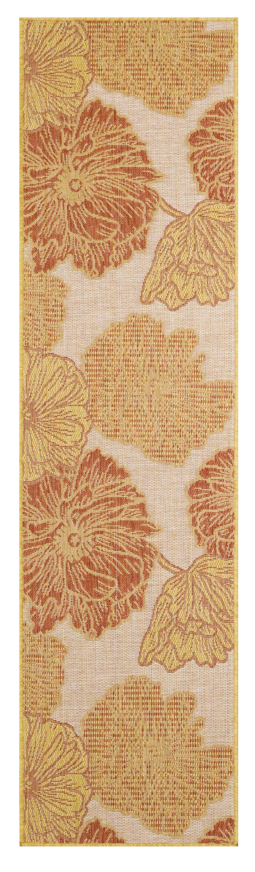 Nourison Garden Oasis 2' x 6' Coral Tropical Rug