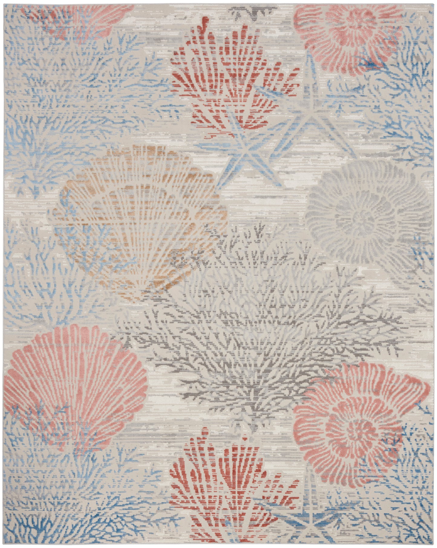 Nourison Seaside 9' x 12' Multicolor Coastal, Nautical & Beach Indoor Rug