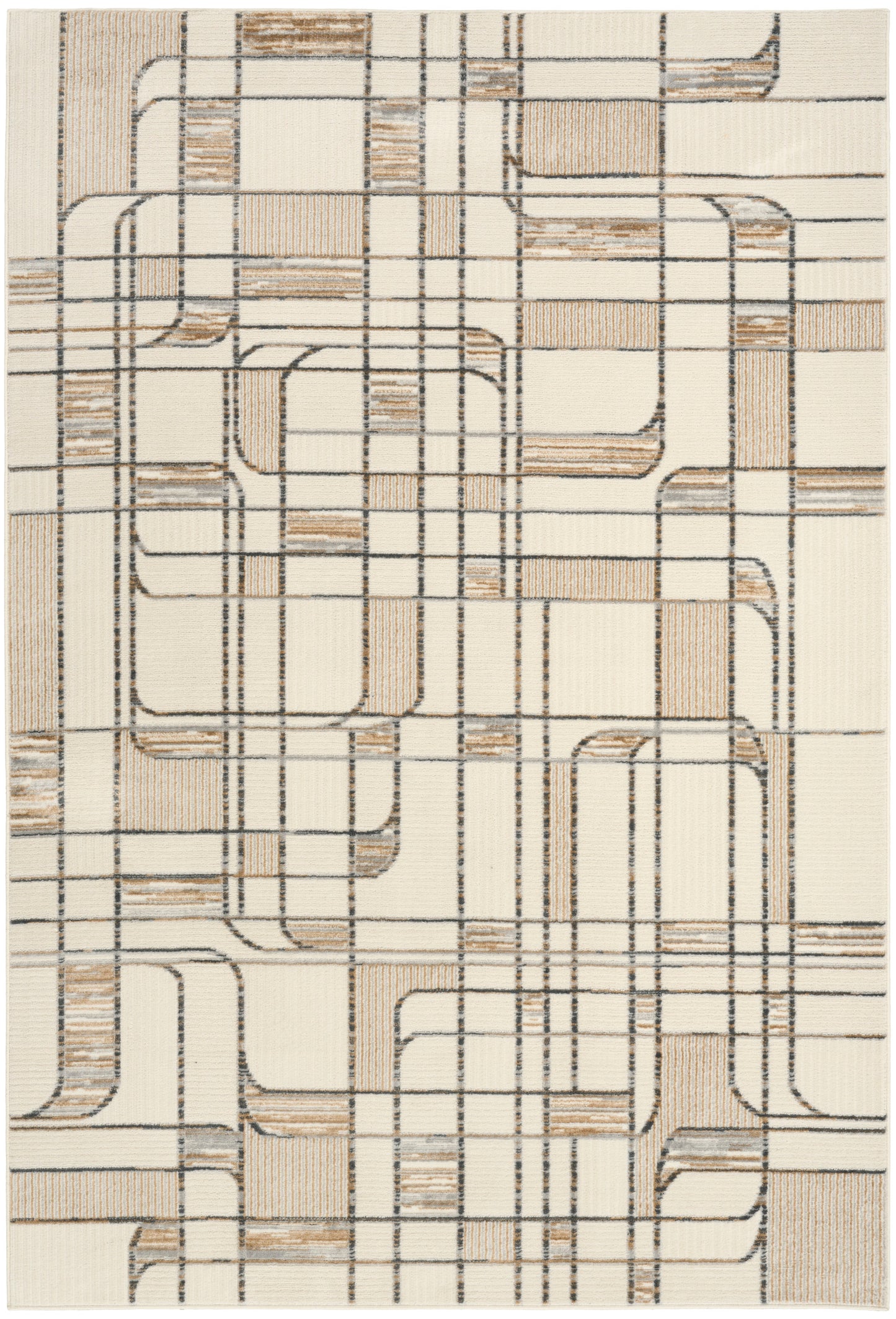 Nourison Nordic 4' x 6' Ivory Multicolor Mid-Century Modern Indoor Rug