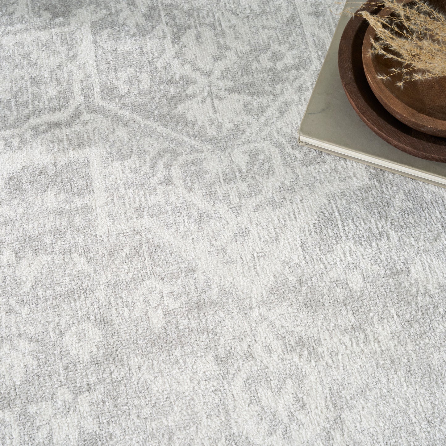 Nourison Astra Machine Washable 9' x 12' Grey Vintage Indoor Rug