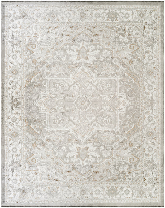 Nourison Dekor 7'10" x 9'10" Light Grey Vintage Indoor Rug