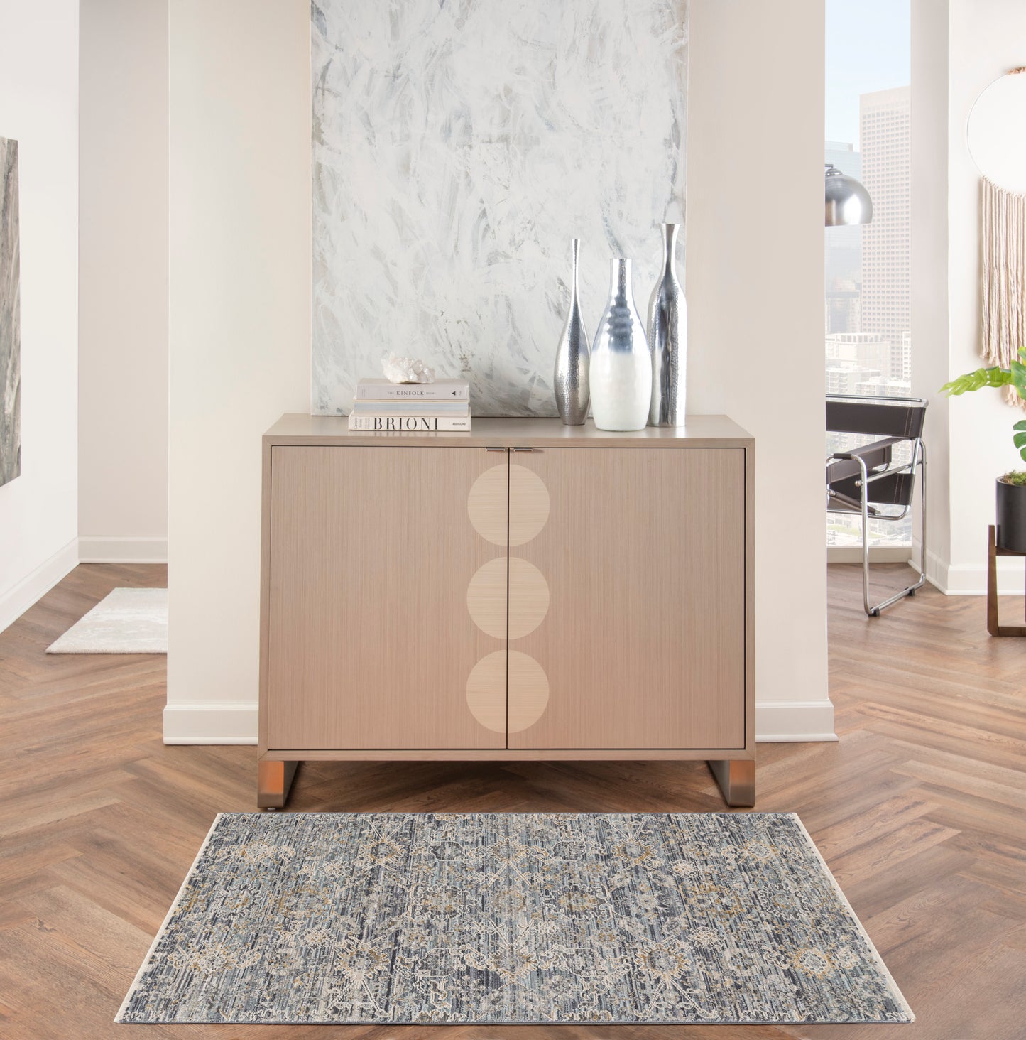 Nourison Lynx 2'6" x 4'6" Charcoal Vintage Indoor Rug