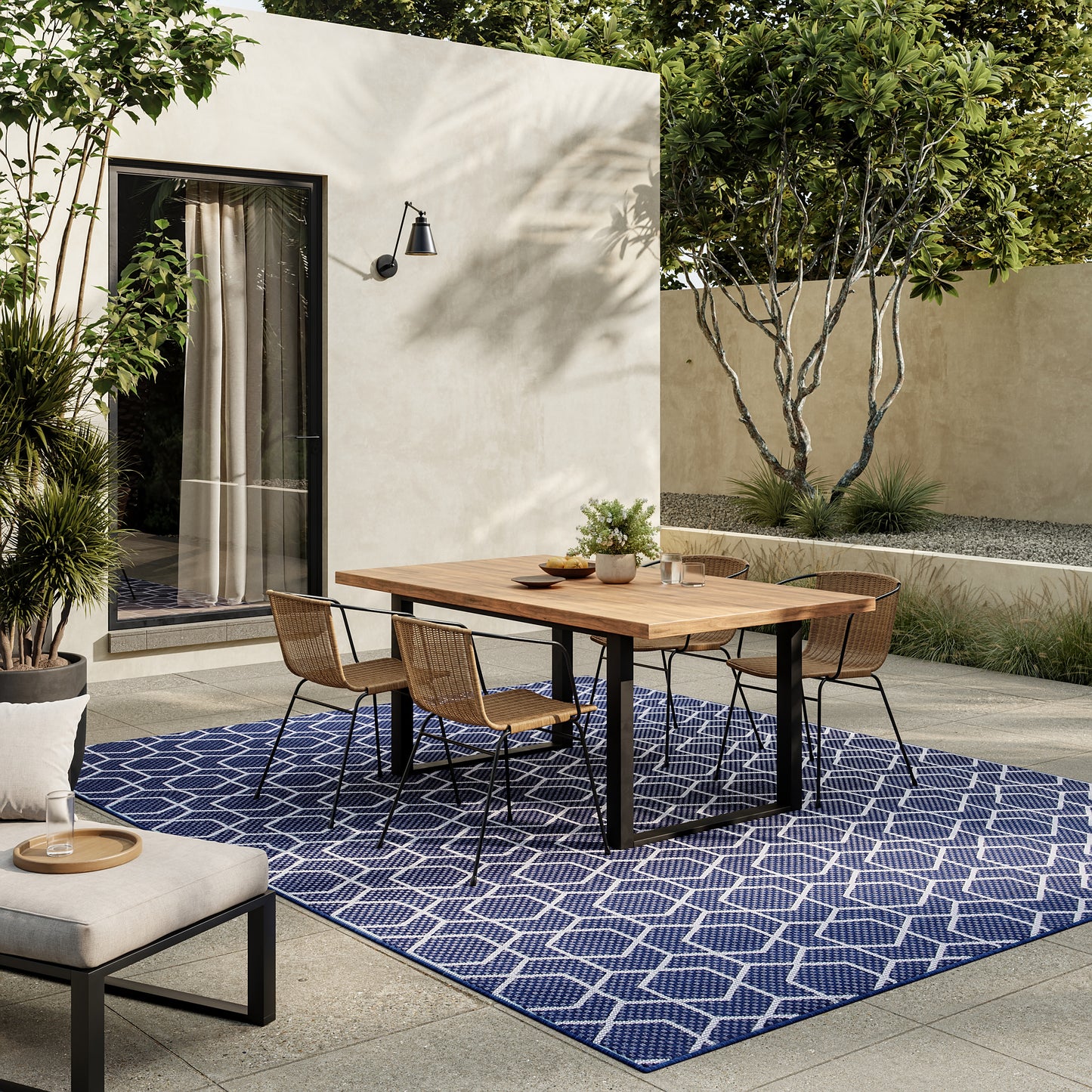 Nourison Horizon Indoor/Outdoor 8' x 10' Navy Modern Rug