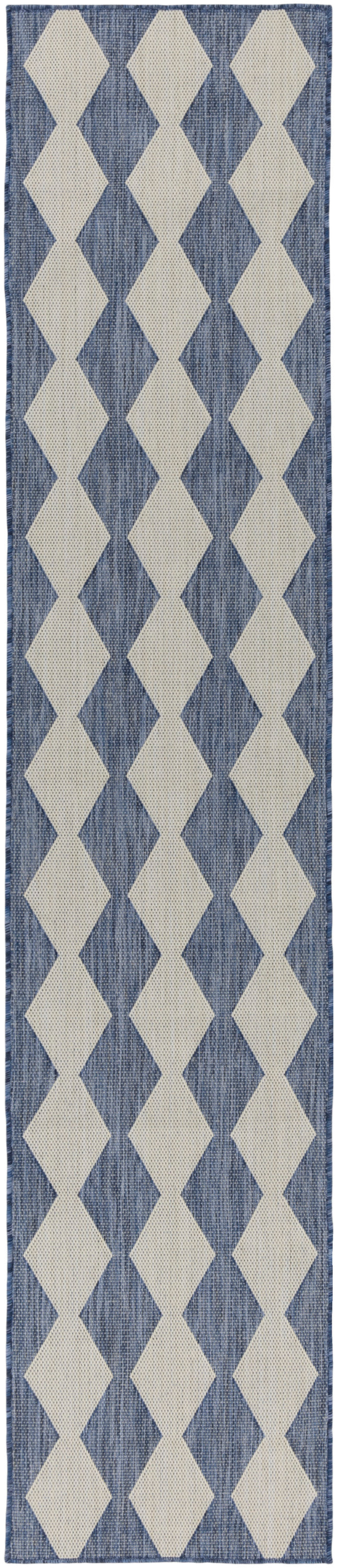 Nourison Positano 2'2" x 10' Navy Blue Modern Rug