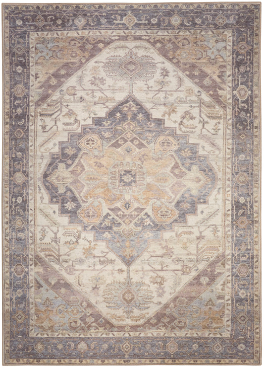 Nourison Vintage Washables 4' x 6' Ivory Purple Vintage Indoor Rug