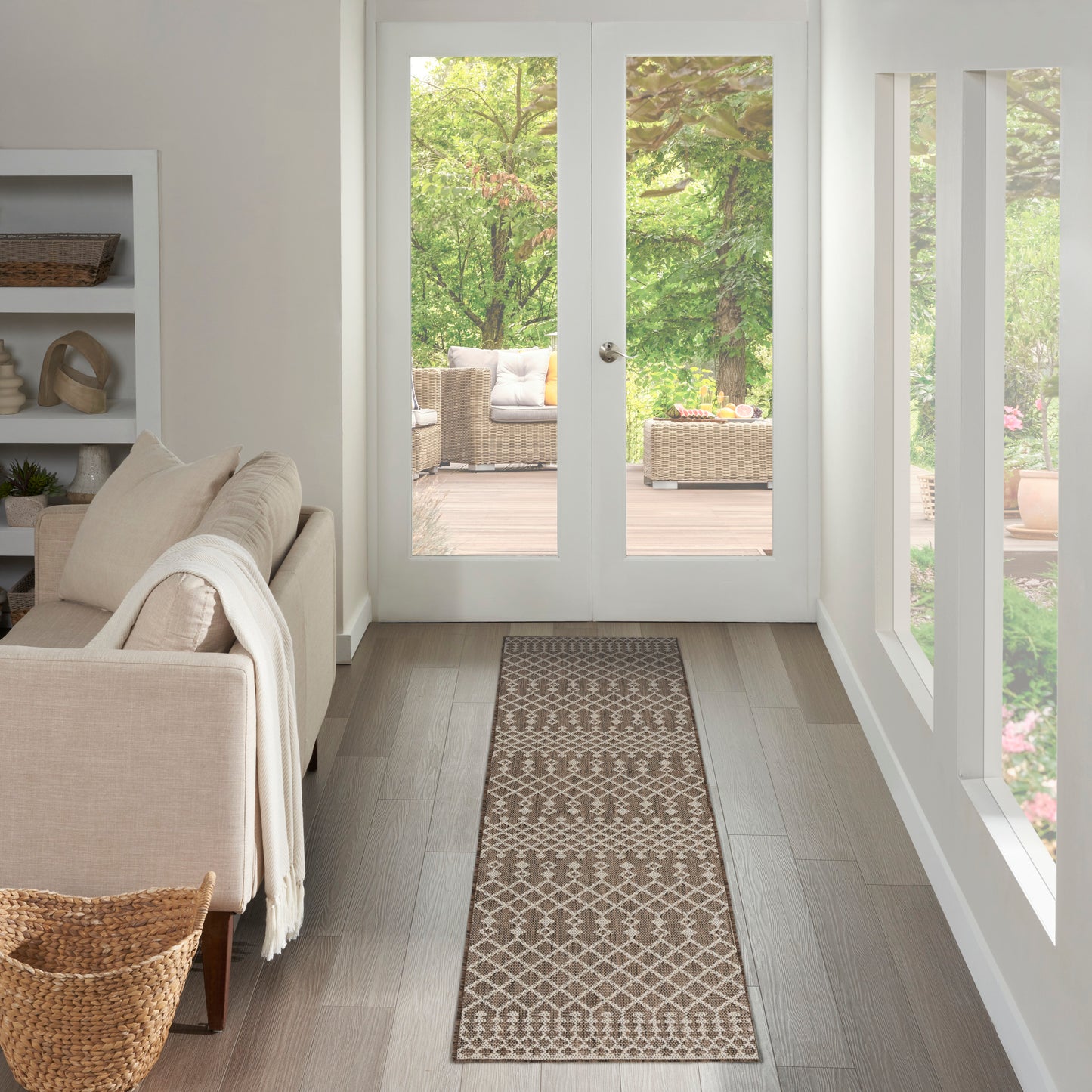 Nourison Positano 2'2" x 10' Natural Modern Rug