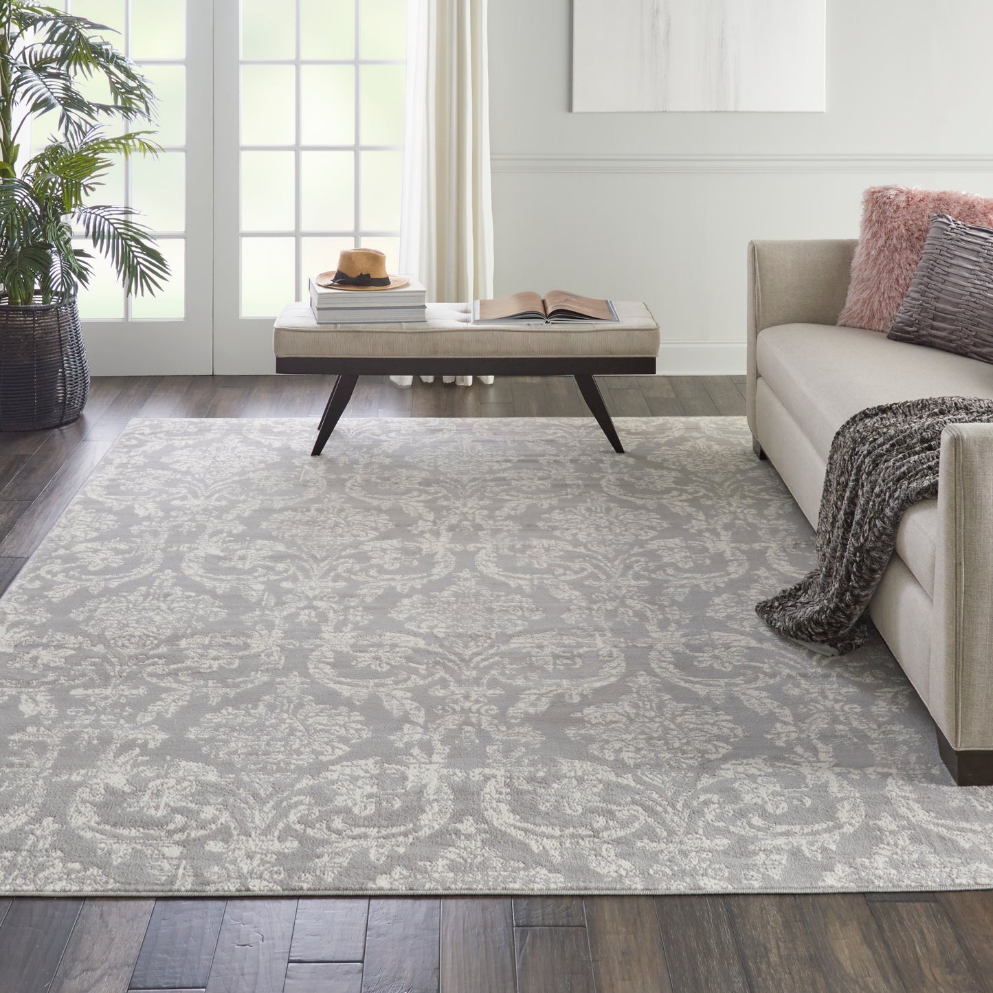Nourison Jubilant 8'6" x 12' Grey Vintage Indoor Rug