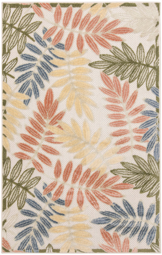 Nourison Aloha 2'8" x 4' Ivory Rose Modern Rug