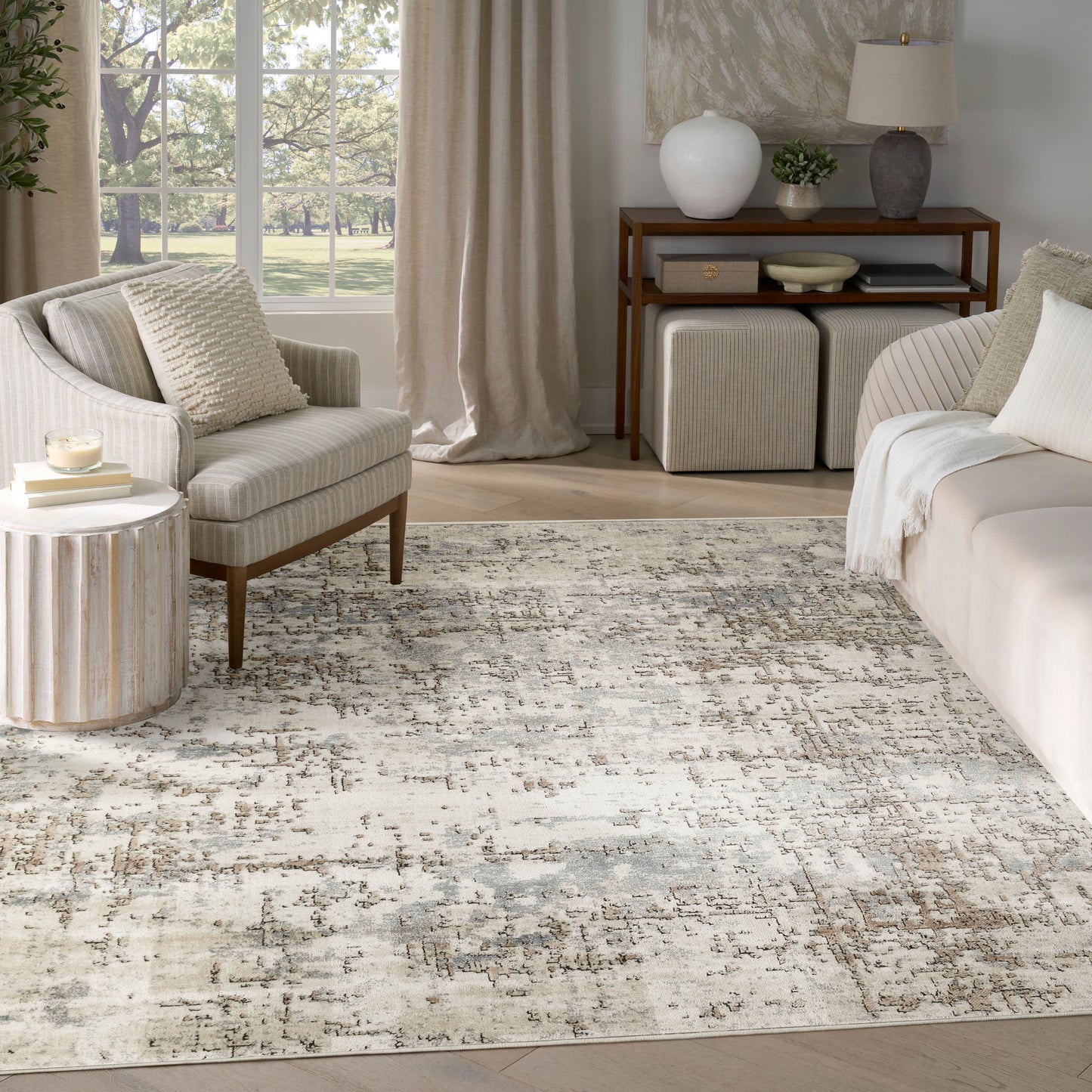 Nourison Quarry 7'10" x 9'10" Ivory Beige Modern Indoor Rug