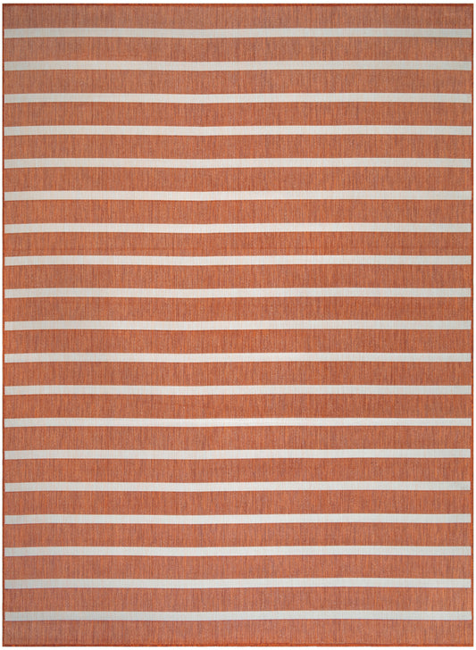 Nourison Positano 10' x 14' Terracotta Ivory Modern Rug